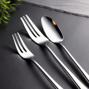 Luxury Sustainable <b>Acrylic</b> Royal Design Wedding Cutlery Flatware Set with Matte Gold Polish - Product Image 5