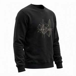 Sweat-shirt à col rond noir pour homme, imprimé graphique, manches longues, en coton molletonné, pull décontracté, vêtements d'hiver, streetwear personnalisé, mode - Product Image 4
