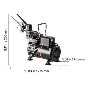 Kit Professionale per Aerografo con 3 Aerografi a Doppia Azione, Compressore d'Aria da 1/6 HP, Vernice Acrilica per Applicazioni Automobilistiche - Product Image 4