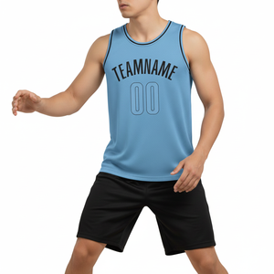 Maillot de basket-ball d'été personnalisé en gros, grande taille, imprimé numérique, séchage rapide, respirant, 100 % polyester, sans manches - Product Image 6