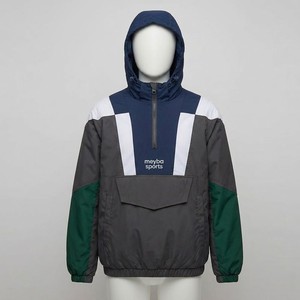 New Design <b>Men</b>’s Color Block Hooded Windbreaker <b>Jacket</b> Half Zip Pullover Outdoor Streetwear <b>Lightweight</b> Casual Anorak Coat - Product Image 1