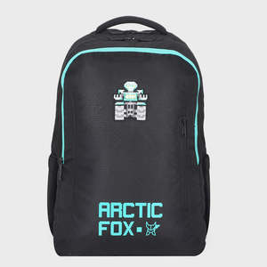 กระเป๋าเป้สะพายหลังแล็ปท็อป Arctic Fox Bot สีดำ ช่องเสียบ USB ซิป ความจุขนาดใหญ่ ผลิตจากผ้า Oxford PU Polyester สำหรับธุรกิจ การเดินทาง มหาวิทยาลัย และสำนักงาน - Product Image 1