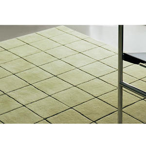 Alfombra de Lana Hecha a Mano de Primera Calidad, Diseño Geométrico Tallado, Alfombra Verde Moderna de Lujo - Product Image 2