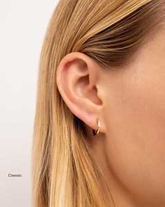 Plain Gold Solitaire Hoop <b>Earring</b> 10mm 12.5mm Size Minimalist Everyday Wear Stackable <b>Fine</b> Jewelry 10k 14K 18K 14K Solid Gold - Product Image 3