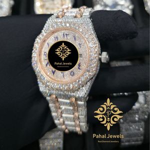 Montre de luxe pour femmes Pahal Jewels avec diamants, boîtier rond en acier inoxydable de 40 mm, cristal saphir, mouvement à quartz analogique - Product Image 2