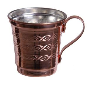 Mug à thé en cuivre avec design martelé et motif vintage pour adultes, idéal comme cadeau, ustensile de cuisine, mug réutilisable pour boire de l'eau, en vente - Product Image 1