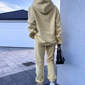 Sweat-shirt à capuche pour femme, manches longues, coupe ample, couleur unie, haut décontracté, 100% coton tricoté, respirant, à porter toute l'année - Product Image 4