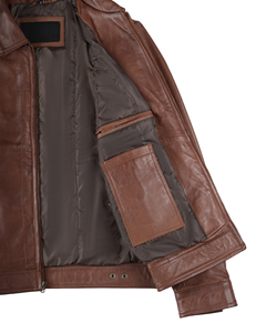 Vestes en cuir véritable en gros, veste en cuir unisexe personnalisée, cuir pur, col montant, tissu en toile, streetwear - Product Image 4