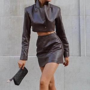 Falda de Cuero de Alta Calidad a Precio Razonable, Servicio OEM, Falda de Cuero Genuino Cómoda para Mujer - Product Image 2