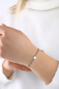 Handmade 925 Sterling Silver Cuban Chain Bracelet Zircon Gemstone Hip Hop Tennis Style Jewelry For <b>Men</b> Women - Product Image 4