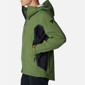 Chaqueta Impermeable con Capucha para Hombre, Color Verde Sólido, Cierre de Cremallera Deportivo, Ropa de Otoño para Exteriores, Chaqueta para Lluvia y Esquí - Product Image 4