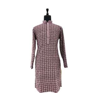 ATTRACTIVE RAYON CHICKENKARI BRODERIE TRAVAIL HOMME KURTA PYJAMA VIOLET - Product Image 1