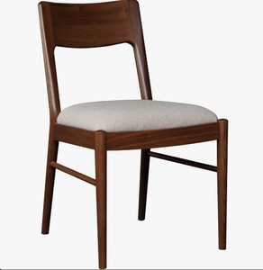 Chaise de salle à manger rembourrée moderne avec structure en bois massif et assise en tissu microfibre - Personnalisable, durable et légère - Product Image 1