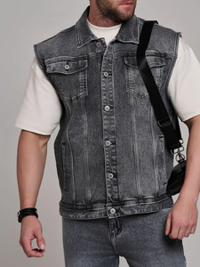 <b>Mens</b> Classic <b>Denim</b> <b>Vest</b> Sleeveless Jacket Casual Vintage Button Up Waistcoat <b>For</b> Daily Streetwear Motorbike Riding <b>Denim</b> <b>Vests</b> - Product Image 5