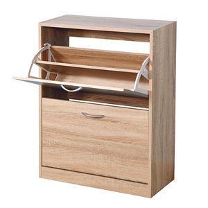 Armadio per scarpe in legno bianco per ingresso 20.94x9.45x43.11 pollici con 2 porte ribaltabili scarpiere - Product Image 5