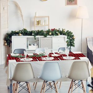 <b>Red</b> Black Plaid Christmas Table <b>Runner</b> Rectangle Washable Country Style Holiday Decor For Kitchen Dining Table - Product Image 6
