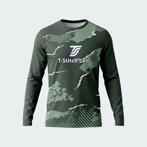 T-shirt pour homme à prix de gros, séchage rapide, respirant, coupe classique, service OEM, manches longues, logo personnalisé, qualité supérieure - Product Image 2