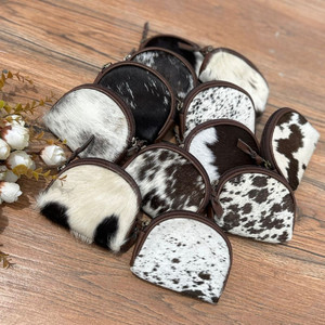 Nuevo monedero personalizado con cremallera y forma ovalada, monedero pequeño de alta calidad de cuero de vaca genuino, monedero para mujer - Product Image 3