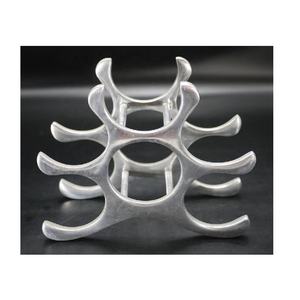 Estante para botellas de vino plateado de aluminio, soporte para 8 botellas de vino para bodas y eventos, estante y soporte decorativo para vino en el hogar - Product Image 4