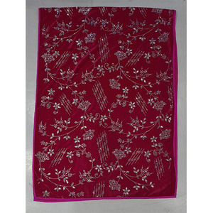 VELVET ALL OVER SWAROVSKI AND MIRROR WORK <b>SHAWL</b> OR <b>SCARF</b> - Product Image 1