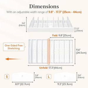 Organizzatore Espandibile per Armadio da Cucina 9.8-17 Pollici con 8 Divisori Regolabili e 9 Scomparti, Porta Coperchi per Contenitori Alimentari - Product Image 2