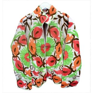 Handmade Corduroy Suzani Jacket Women's Floral Embroidered Cotton Stripe Lining Autumn <b>Winter</b> Fashion <b>Coat</b> - Product Image 2
