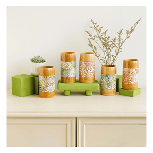 Tasse en bambou avec incrustation de nacre, vaisselle décorative en bambou naturel pour la maison, les repas et les cadeaux, provenant du Vietnam - Product Image 6