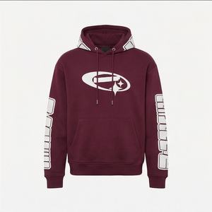 Best Selling ODM <b>Men</b> Winter Warm Pullover Casual Puff Print Hooded Sweatshirt Customizable Collar Customized Color Sweatshirts - Product Image 1