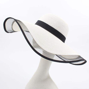 Hot Selling Wide Brim Paper Straw <b>Sombrero</b> Sun Hat Women Elegant Summer Lightweight Breathable Beach Travel Holiday Fashion - Product Image 4