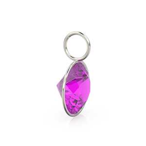 Colgante de Oro Blanco Sólido de 14k con Kunzita de 6.50ct, Gema Púrpura Tallada, Piedra de Nacimiento de Septiembre, Engaste para Joyería - Product Image 5