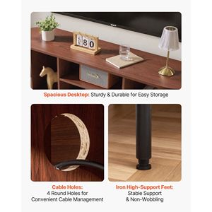 Mobile TV Boho con Centro Intrattenimento, Consolle Multimediale Regolabile con Spazio di Archiviazione, Fino a 58 Pollici, Capacità di Carico 350 Libbre - Product Image 5