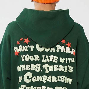 Sweat-shirts pour hommes en coton 100% surdimensionnés et épais avec logo personnalisé brodé - Prix de gros, tissu polaire imprimé en relief, couleurs personnalisées - Product Image 3
