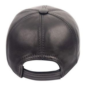 Casquette de baseball unisexe en cuir PU, 6 panneaux, couleur unie, ajustée, style décontracté pour adultes, à porter en toutes saisons - Product Image 6