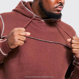 Men's High Quality <b>Hoodie</b> and Sweatpants Set Custom Design Plain Contrast Stitch Jogger Suits Plus Size Winter Tracksuits - Product Image 3