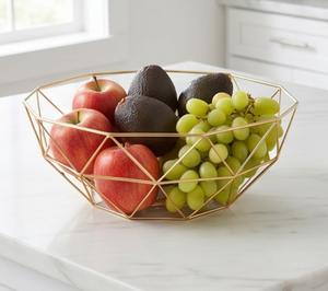Cesta de Almacenamiento de Alambre Metálico Geométrico Premium, Diseño Moderno, Decoración para el Hogar, Color Dorado, Elegante Adorno para el Hogar - Product Image 4