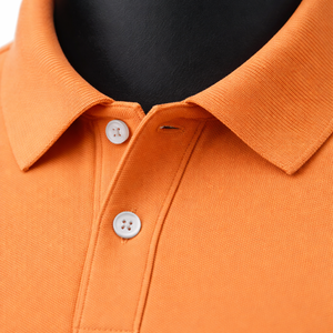 Polo de Algodón Piqué de Alta Calidad, Color Naranja, Corte Clásico, Personalización de Marca, Fabricante OEM ODM - Product Image 4