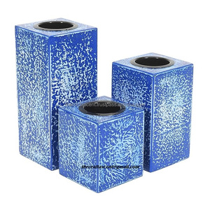 Juego de venta al por mayor de 3 candelabros de madera de mango únicos luz T para uso decorativo de Navidad restaurantes hoteles bodas fiestas - Product Image 1