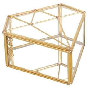 Handmade Customized <b>Heart</b> <b>Shape</b> Decorative Metal & Glass Storage <b>Boxes</b> With Metal Frame For Jewelry Organizers - Product Image 1