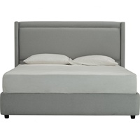NESTHOUZ Cadre de lit plateforme moderne Queen Size avec tête de lit rembourrée et revêtement en tissu, non pliable