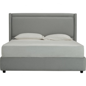 Contemporary <b>Queen</b> <b>Size</b> Wingback Platform <b>Bed</b> <b>Frame</b> Sturdy Fabric Bedstead for Luxury Hotel and Apartment Bedroom - Product Image 3