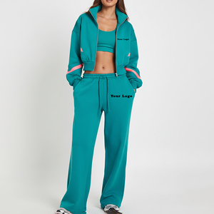 OEM/ODM Custom Made <b>Plus</b> <b>Size</b> Winter StreetWear Panelled Zip Hoodie Baggy <b>Joggers</b> <b>Set</b> Casual Gym Wear Heavyweight 100% Cotton - Product Image 1