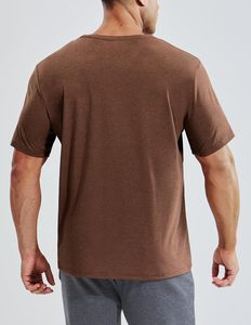 Camiseta de Cuello en V para Hombre, Corte Ajustado, Spandex/Algodón, Secado Rápido, Ecológica, Transpirable, Ligera, Informal, para Verano - Product Image 4