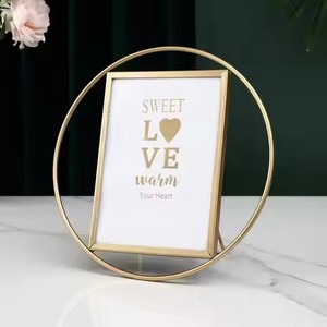 Elegant Metal Glass Photo <b>Frame</b> Modern Home Decor Tabletop Display Luxury <b>Picture</b> Holder Wedding Gift Premium Quality Design - Product Image 1