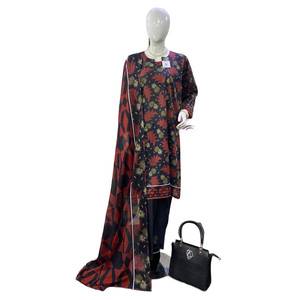 Conjunto de Vestido de 3 Piezas con Estampado para Mujer, Diseño Pakistaní, Cómodo y Elegante, Ropa de Moda de Temporada - Product Image 1