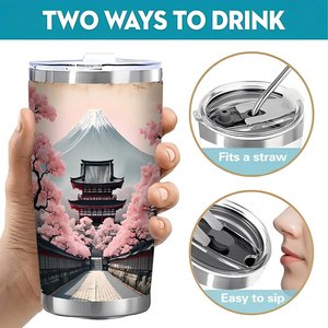 Stainless Steel Tumbler 20oz <b>Double</b> <b>Wall</b> Vacuum Insulated Travel <b>Mug</b> For Car Use - Product Image 5