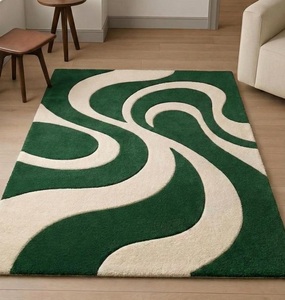 Alfombra de Lana Moderna de Lujo, Hecha a Mano, Antideslizante, con Diseño Abstracto de Olas, Pelo Medio, para Sala de Estar, Dormitorio, Comedor, Decoración del Hogar - Product Image 1