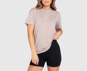 Camiseta Extra Grande de Alta Calidad 100% Algodón para Mujer con Logotipo Personalizado, Tejido Jersey Transpirable 100% Algodón, Largo Regular - Product Image 1