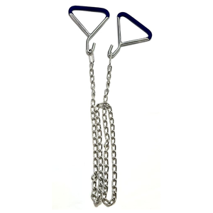 Cadenas de tracción para terneros de 30 pulgadas, aparato de obstetricia con 2 asas y ganchos de tracción, instrumento veterinario obstétrico de acero inoxidable - Product Image 1