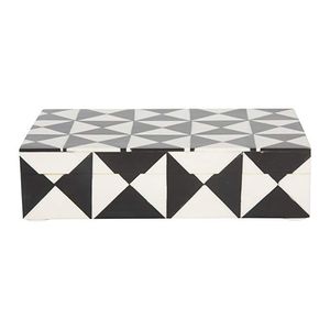 Best Quality Resin Wood Jewelry Box Checkerboard Pattern Rectangle Storage Box Modern Design Decorative Organizer - Product Image 2