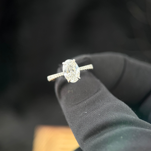 Oval Cut <b>Diamond</b> <b>Ring</b> 1.50 Carat D VVS1 IGI Certified 14K White Gold Engagement Wedding Jewelry - Product Image 6